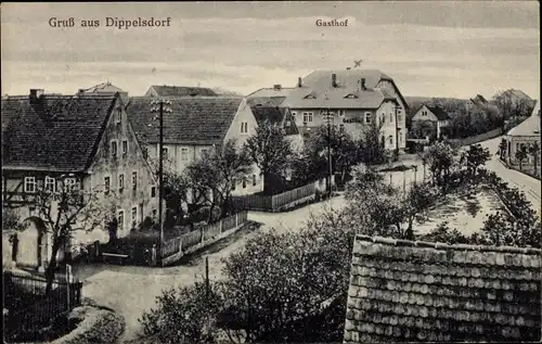 Ak Dippelsdorf Moritzburg in Sachsen, Teilansicht, Gasthof