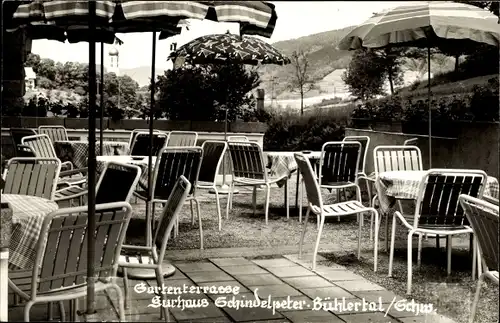 Ak Oberthal Bühlertal im Schwarzwald Baden, Kurhaus Schindelpeter, Gartenterrasse
