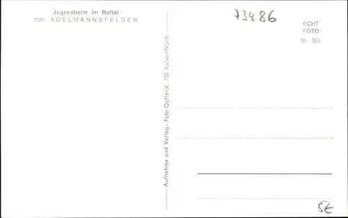 Ak Adelmannsfelden in Württemberg, Jugendheim im Rottal