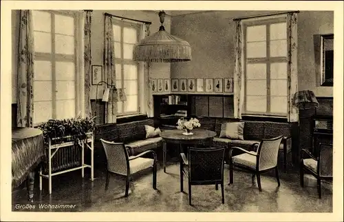 Ak Großsachsenheim Sachsenheim in Württemberg, Landfrauenschule, Großes Wohnzimmer