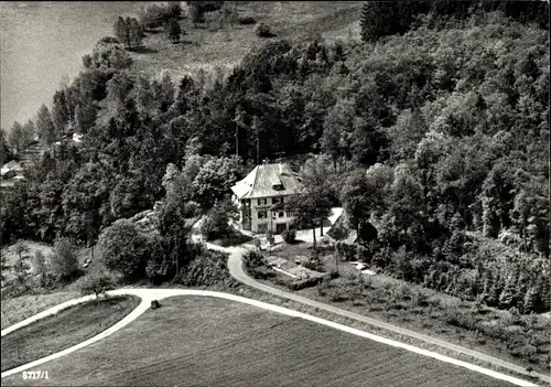 Ak Büsingen am Hochrhein, Café Restaurant Waldheim, Luftbild