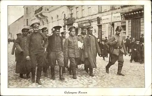 Ak Gefangene Russen, Kriegsgefangene, I. WK