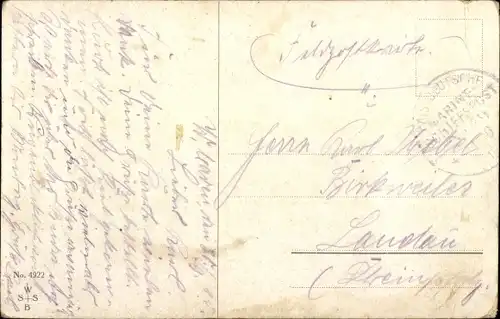 Künstler Ak Hoffmann, Ad., Als er wiederkam, Matrose mit Partnerin am Kai, Soldatenliebe