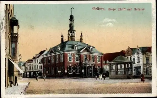 Ak Geldern am Niederrhein, Großer Markt, Rathaus