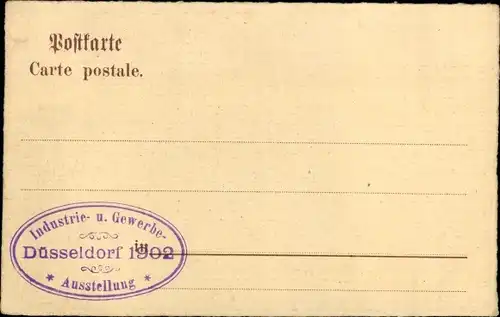 Künstler Ak Düsseldorf am Rhein, Industrie und Gewerbeausstellung 1902, Engel, Bochumer Verein