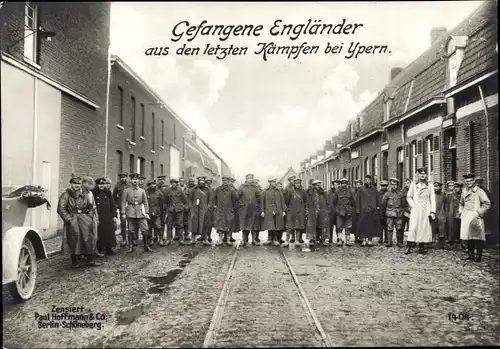 Ak Gefangene Engländer aus den letzten Kämpfen bei Ypern, Kriegsgefangene, I WK