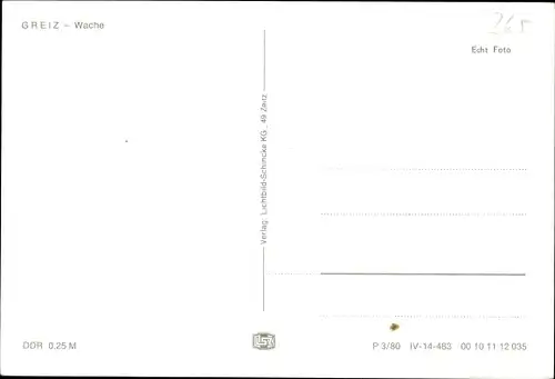 Ak Greiz im Vogtland, Wache