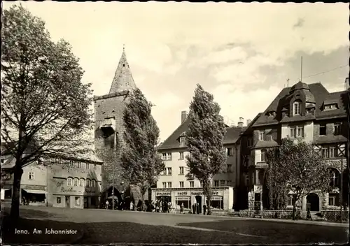 Ak Jena in Thüringen, Johannistor, Geschäfte