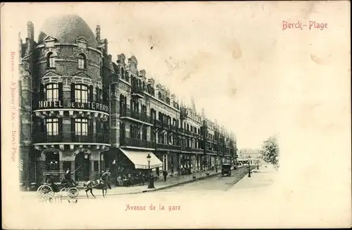 Ak Berck Plage Pas de Calais, vue générale de l'Avenue de la gare 