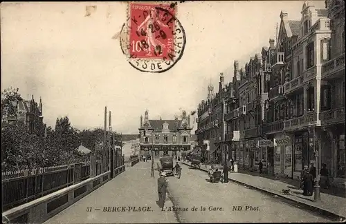 Ak Berck Plage Pas de Calais, Avenue de la Gare
