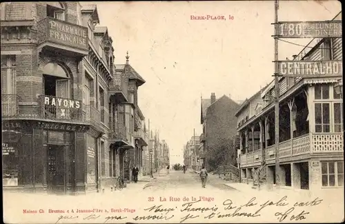 Ak Berck Plage Pas de Calais, Die Straße des Strandes