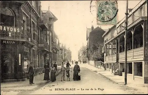 Ak Berck Plage Pas de Calais, Die Straße des Strandes