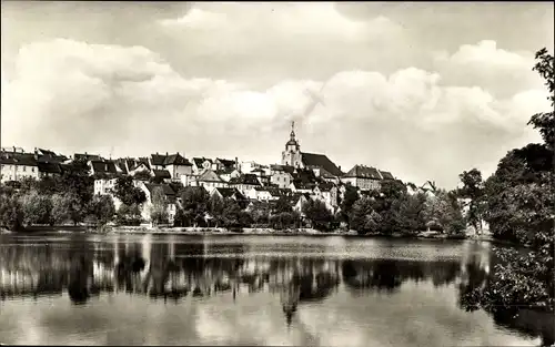 Ak Ronneburg in Thüringen, Blick über den Baderteich
