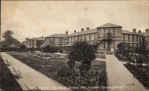 Ak Epsom Surrey England, The Horton, County of London, War Hospital