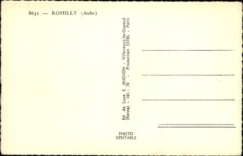 Ak Romilly les Chaussettes Aube, Kapelle, Bahnhof, Rathaus, Mühle