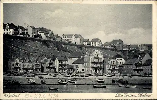 Ak Helgoland in Schleswig Holstein, Oberland und Unterland