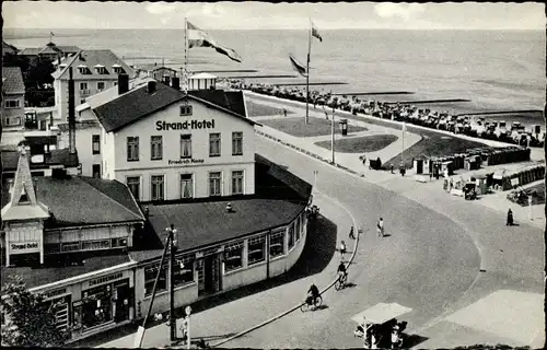 Ak Nordseebad Duhnen Cuxhaven, Strandhotel und Promenade