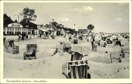 Ak Ostseebad Grömitz in Holstein, Strandleben, Kursaal, Strandkörbe