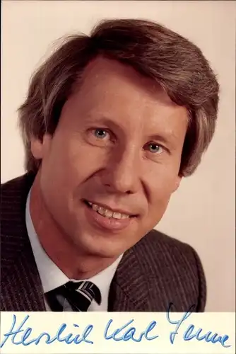 Ak Fernsehmoderator Karl Senne, Portrait, Autogramm