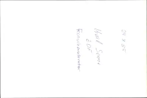 Ak Fernsehmoderator Karl Senne, Portrait, Autogramm