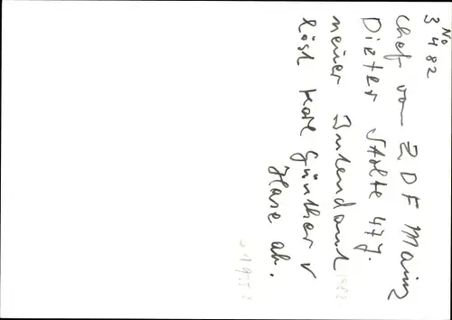 Ak Intendant Prof. Dr. Dieter Stolte, Portrait, Autogramm