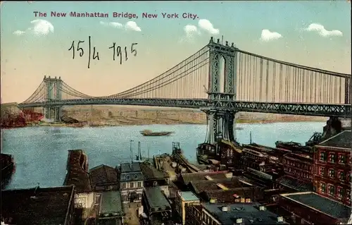 Ak New York City USA, New Manhattan Bridge