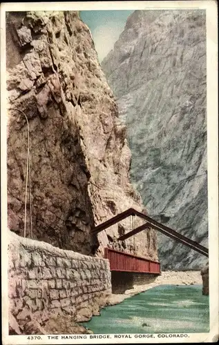 Ak Colorado USA, Royal Gorge, Hängebrücke