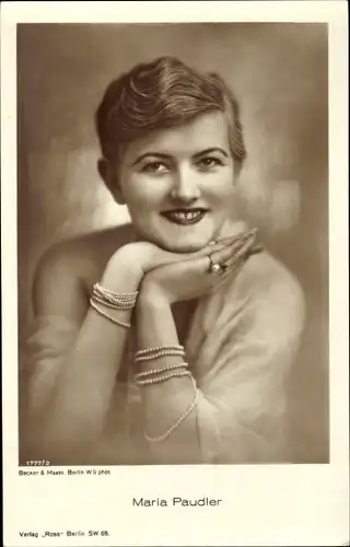 Ak Schauspielerin Maria Paudler, Portrait, Ross Verlag 1777 2