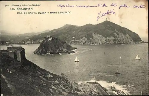 Ak Donostia San Sebastian Baskenland, Isla Santa Clara, Monte Igueldo