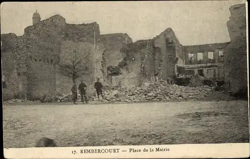 Ak Rembercourt bei Pots Lorraine Meuse, Place de la Mairie