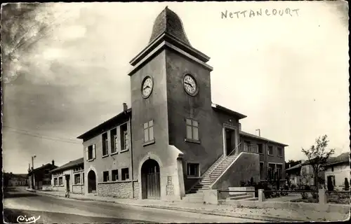 Ak Nettancourt Lorraine Meuse, Rathaus, Schulen