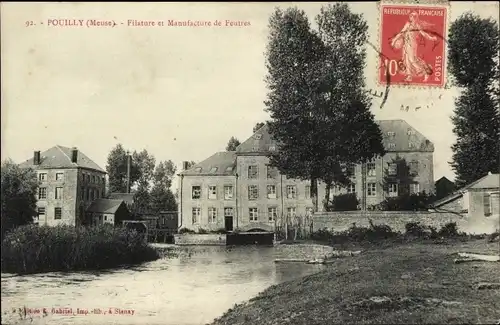 Ak Pouilly sur Meuse Meuse, Spinnerei und Filzherstellung