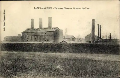 Ak Pagny sur Meuse Lothringen Maas, Zementfabrik