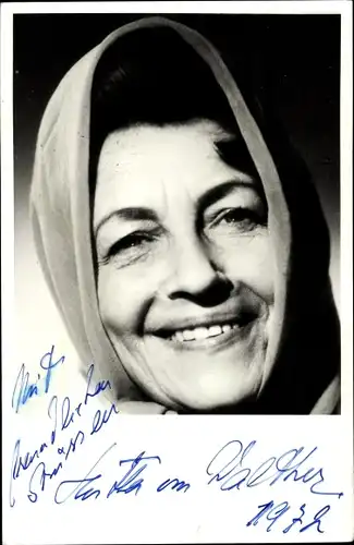 Ak Schauspielerin Hertha von Walther, Portrait, Autogramm