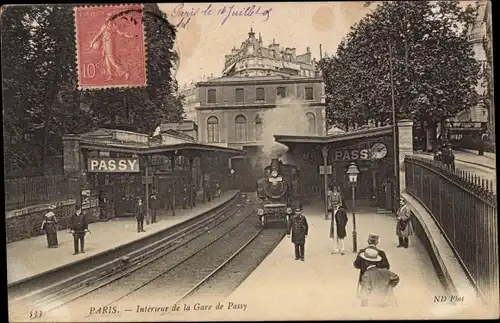 Ak Paris XVI, Gare de Passy, Interieur