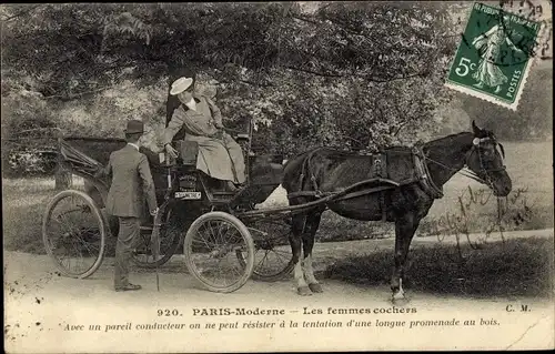 Ak Paris, Les Femmes Cocheres