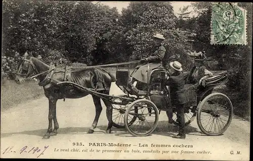 Ak Paris, Les Femmes Cocheres