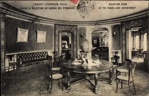 Ak Paris IX, Credit Lyonnais, Innenansicht, Bank