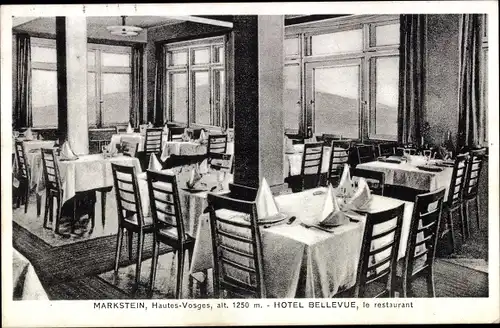 Ak Le Markstein Fellering Felleringen Vogesen Elsass Haut-Rhin, Hotel Bellevue, Restaurant