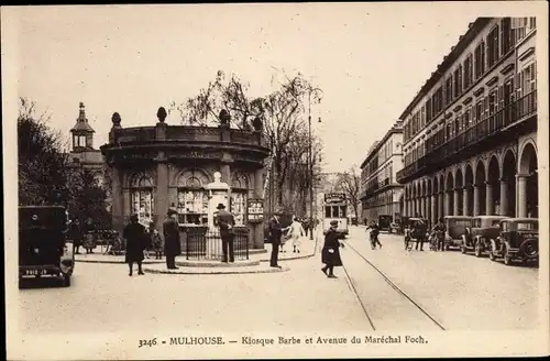 Ak Mulhouse Mulhouse Alsace Haut Rhin, Kiosk Barbe, Avenue du Marechal Foch