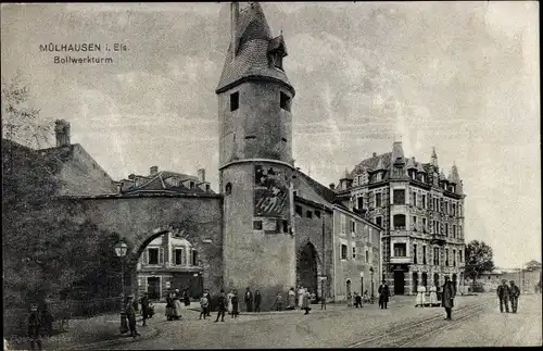 Ak Mulhouse Mülhausen Elsass Haut Rhin, Bollwerkturm