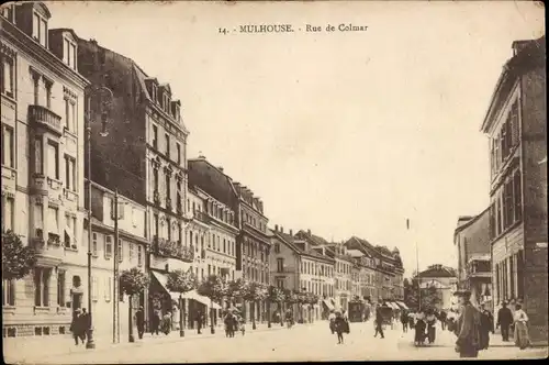 Ak Mulhouse Mulhouse Alsace Haut Rhin, Rue de Colmar