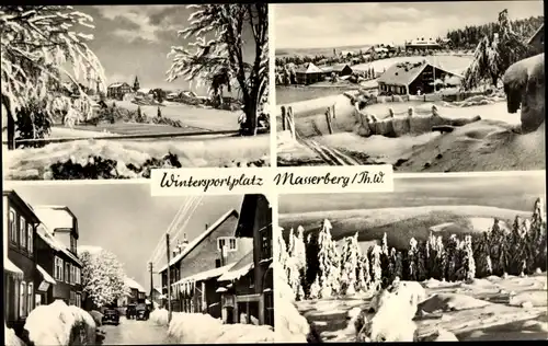 Ak Masserberg in Thüringen, Straßenansicht, Ortsansicht, Panorama im Winter