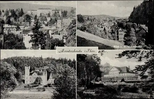 Ak Friedrichroda im Thüringer Wald, Blick von der Waldstraße, Reinhardsbrunn, Parkhotel