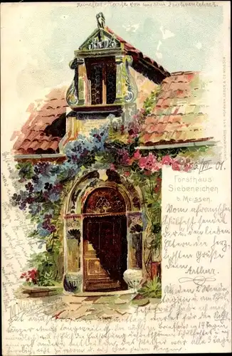 Künstler Litho Näther, M., Meißen in Sachsen, Forsthaus Siebeneichen