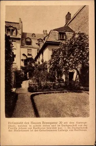 Ak Bonn am Rhein, Hofansicht des Hauses Bonngasse 20, Geburtshaus Beethovens
