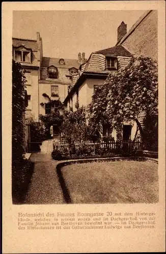 Ak Bonn am Rhein, Hofansicht des Hauses Bonngasse 20, Geburtshaus Beethovens