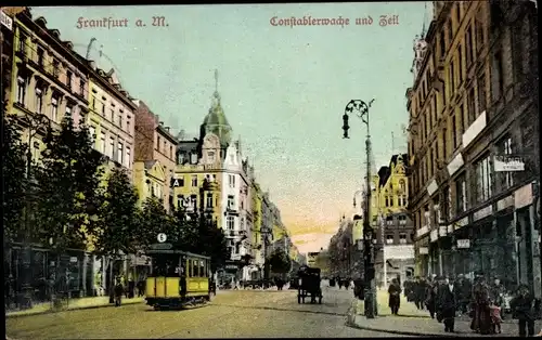 Ak Frankfurt am Main, Konstablerwache und Zeil, Straßenbahn