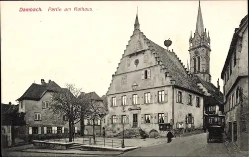Ak Dambach Fürth in Mittelfranken Bayern, Rathaus