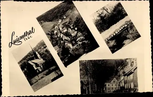 Foto Ak Luisenthal im Thüringer Wald, Kirche, Ortsansicht, Brücke, Straßenansicht